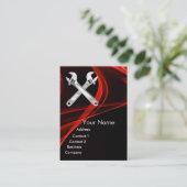 レンチズメタル整備士、配管工パール紙 名刺 (スタンド正面)