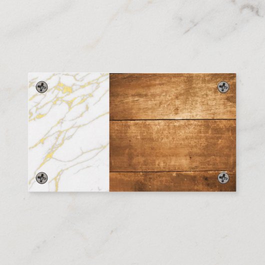 レンチハンマーのロゴ |大理石ウッド 名刺 (裏面)