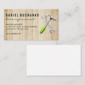 レンチハンマーのロゴ | 木目パネル 名刺 (正面/裏面)