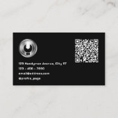 レンチロゴ付きブラックミニマリスト 名刺 (裏面)