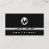 レンチロゴ付きブラックミニマリスト 名刺 (正面)