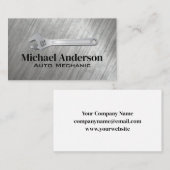 レンチロゴ | 金属ブラシ 名刺 (正面/裏面)