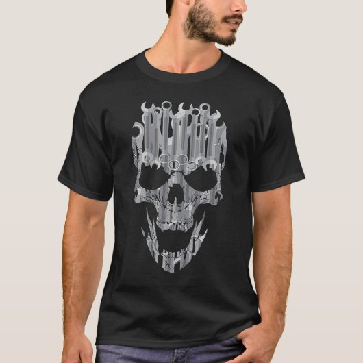 レンチ付きスケルトンとレンチ Tシャツ (正面)