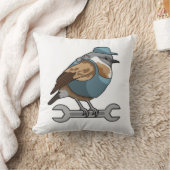 レンチ付き人手の鳥 クッション (ブランケット)