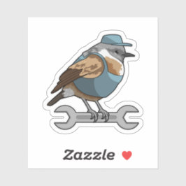 レンチ付き人手の鳥 シール