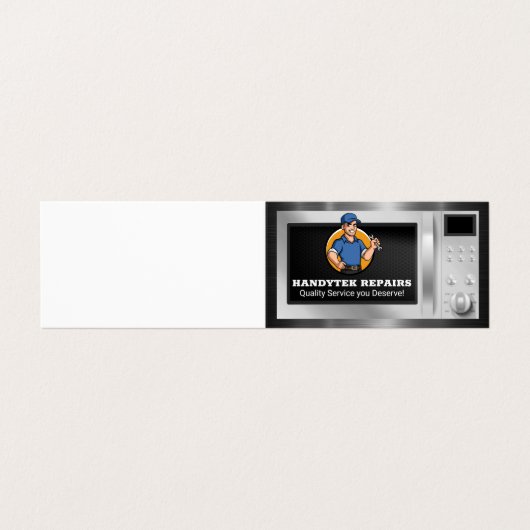 レンチ付き修理工 |マイクロ波機器 名刺 (外部フラット)