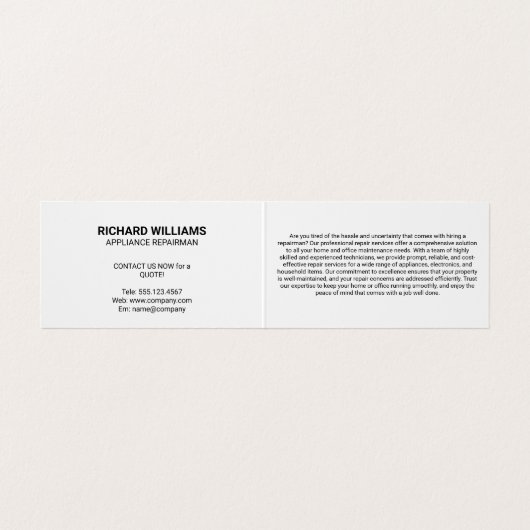 レンチ付き修理工 |マイクロ波機器 名刺 (内部フラット)