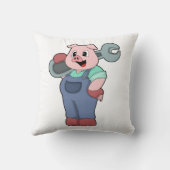 レンチ付き整備士としての豚 クッション (裏面)