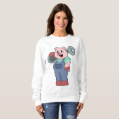 レンチ付き整備士としての豚 スウェットシャツ (正面フル)