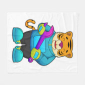 レンチ付き整備士としてタイガー フリースブランケット (正面(横))