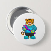 レンチ付き整備士としてタイガー 缶バッジ (正面&裏面)