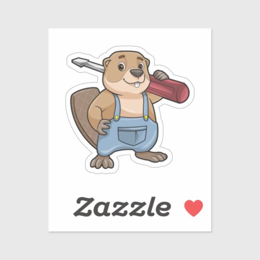 レンチ付き職人としてのビーバー シール (シート)