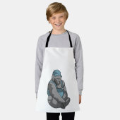 レンチ付き職人ゴリラ エプロン (着用した状態)