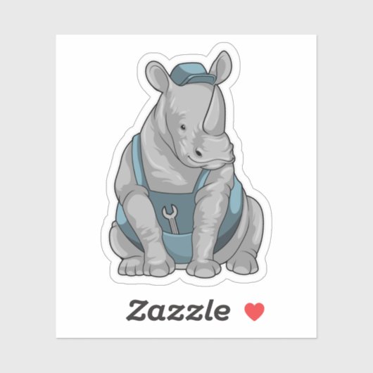 レンチ付きRhino as職人 シール (シート)