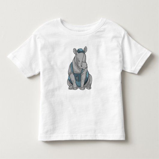 レンチ付きRhino as職人 トドラーTシャツ (正面)