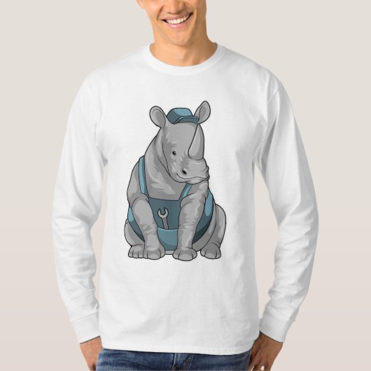 レンチ付きRhino as職人 Tシャツ (正面)