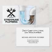 レンチ水栓ドリップロゴ | 詰まったパイプ 名刺 (正面/裏面)