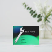 レンチ金属整備士、配管工モノグラムパール 名刺 (スタンド正面)