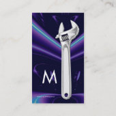 レンチ金属整備士、配管工モノグラム 名刺 (裏面)