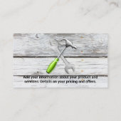 レンチ | カナヅチ | ウッド | 大工 名刺 (裏面)