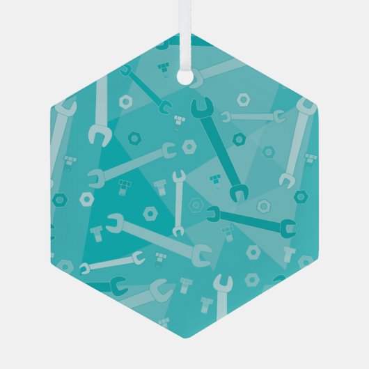 レンチ、ナット、ボルト ガラスオーナメント (裏面)