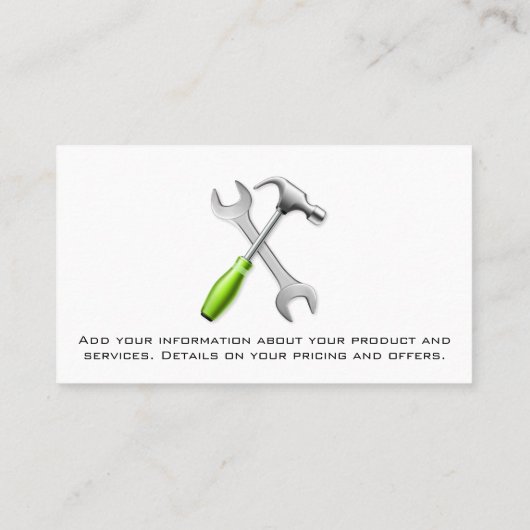 レンチ・ハンマー |大工 名刺 (裏面)