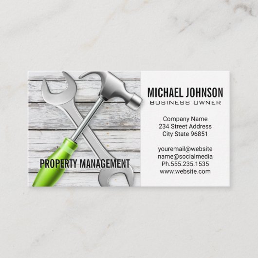 レンチ・ハンマー |大工 名刺 (正面)