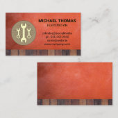 レンチ |レザー |木製トリム 名刺 (正面/裏面)