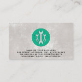 レンチ |整備士がエンジンで作業 名刺 (裏面)