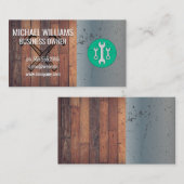 レンチ |木製の背景 |メタリックスクラッチ 名刺 (正面/裏面)