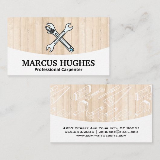 レンチ | 硬質木材パネル 名刺 (正面/裏面)