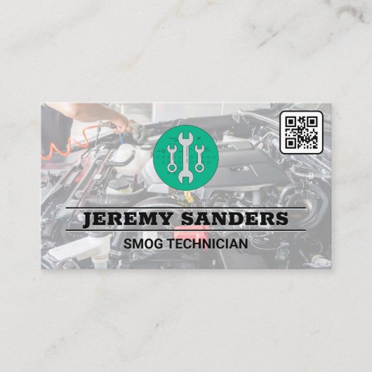 レンチ | 自動サービス | エンジンベイ | QRコード 名刺 (正面)