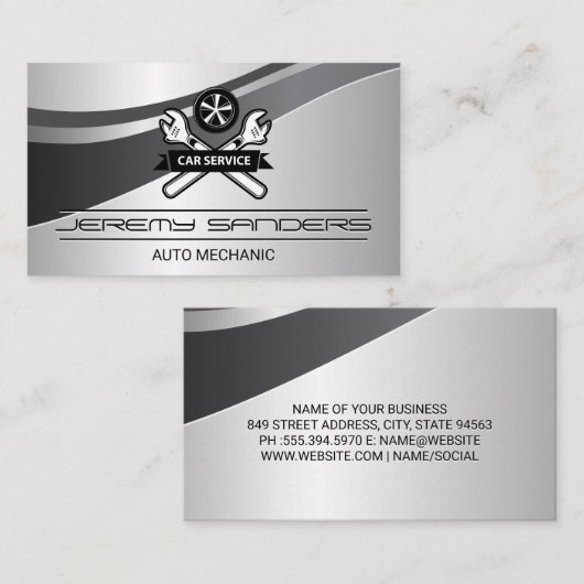 レンチ | 自動サービス | 整備士 名刺 (正面/裏面)
