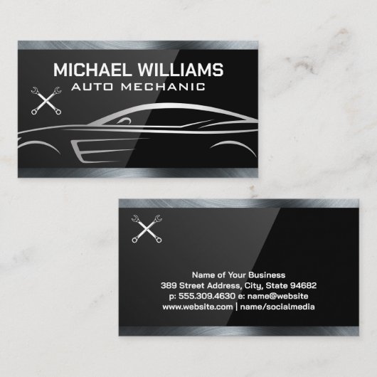 レンチ |自動ロゴ 名刺 (正面/裏面)