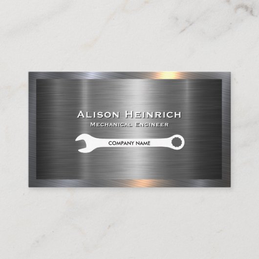 レンチ | 金属工業背景 名刺 (正面)