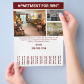 レントチラシ引き裂きストリップ用ホームまたはアパートメント チラシ (手)