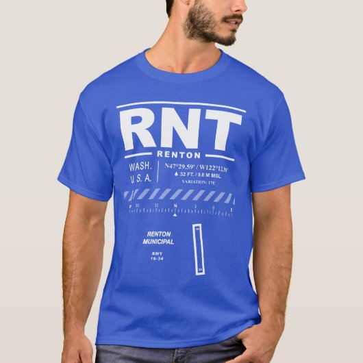 レントン市立空港(RNT)Tシャツ Tシャツ (正面)