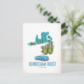 レンドレシャムフォレストサフォークヴィンテージの地図 ポストカード (スタンド正面)