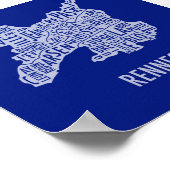 レンヌフランスの地図 ポスター (角)