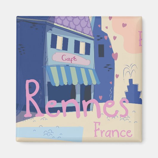 レンヌフランスヴィンテージ漫画 マグネット (正面)