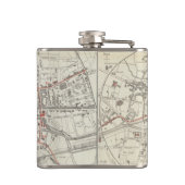 レンヌフランス(1905年)のヴィンテージの地図 フラスク (裏面)