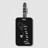 レンヌ国旗のハート、ロアゼン・ブリタニー ラゲッジタグ (正面縦)