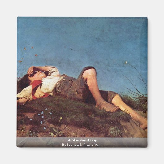 レンバッハ・フランツ・フォンの羊飼い少年 マグネット (正面)