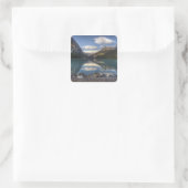 レンフルー湖の日の出、バンフ国立公園、 スクエアシール (バッグ)