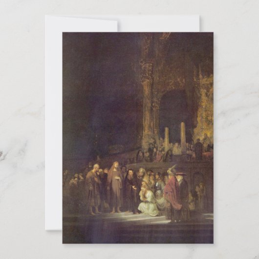 レンブラントが姦通の罪で取り上げたキリストと女性 シーズンカード (正面)