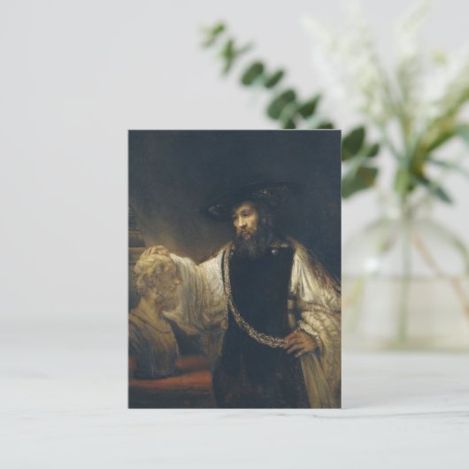 レンブラントによるホメロスの胸像を持つアリストテレス ポストカード (スタンド正面)