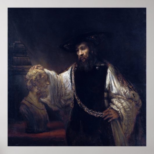 レンブラントによるホメロスの胸像を持つポスター・アリストテレス ポスター (正面)