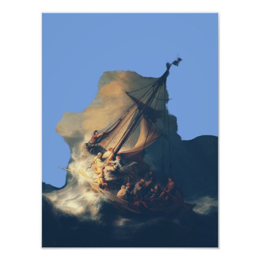 レンブラントによる「ガリラヤの海の嵐」アート フォトプリント (正面)