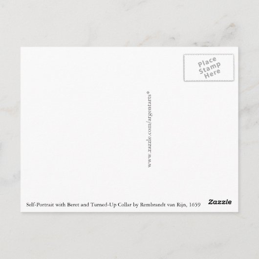 レンブラントのベレー帽の自画像 ポストカード (裏面)