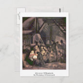 レンブラントのワークショップによる羊飼いの崇拝 ポストカード (正面/裏面)